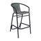 Flash Furniture Lila Commercial Grade Indoor-Outdoor PE Rattan Restaurant Barstool with Black Aluminum Frame and Footrest in Gray SDA-AD632032R-GY-GG - alternate 2
